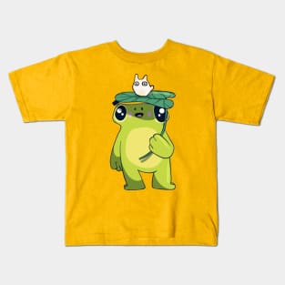 Frog with leaf Kids T-Shirt